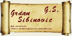 Grdan Sibinović vizit kartica